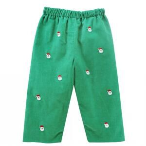 NEW ZUCCINI KIDS kids santa embroidery corduroy pants in green